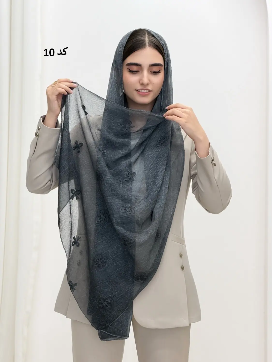 6888-شال گلدوزی پاپیون